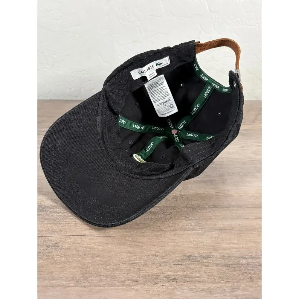 Lacoste Youth Hat Large Logo Black Green One Size EUC‎